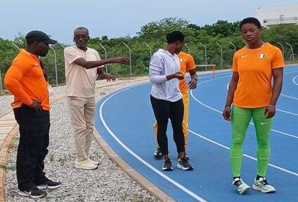Jeannot - Avec ses athlètes ivoiriens aux Championnats d'Afrique d'Athlétisme Accra 2026